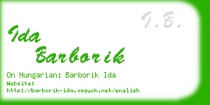 ida barborik business card